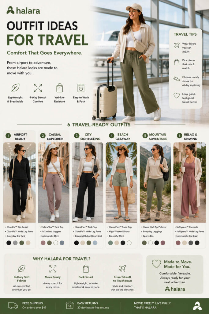halara outfit ideas for travel