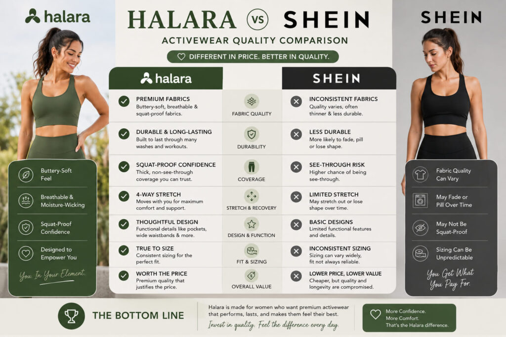 halara vs shein activewear