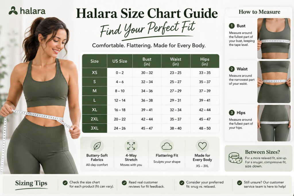 halara size chart
